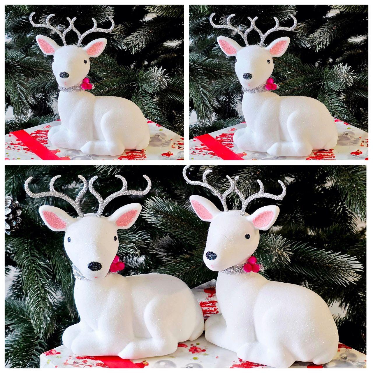 Олень — красива іграшка для ялинки чи святкового декору 22см, фото 1
