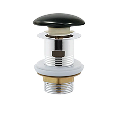 Донний клапан для раковини з переливом Німеччина POP-UP-08 BLACK автоматичний (Click-Clack) 1 1/4''