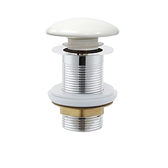 Донний клапан для раковини без переливу Німеччина POP-UP-09 WHITE автоматичний (Click-Clack) 1 1/4''