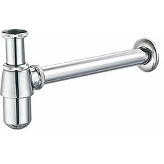 Сифон для раковини Німеччина SIPHON-01 без випуску (під донний клапан) без ревізії (Колір хром) 1 1/4"