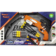 Арбалет (3 режими стрільби, підсвічування, механічний принцип роботи, звук орла, 3 стріли з присосками, 4 м’які патрони, 12