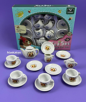 Іграшковий чайний сервіз фарфоровий 868-E5  мікс малюнків, порцеляна короб. 18*4, 6*23 см