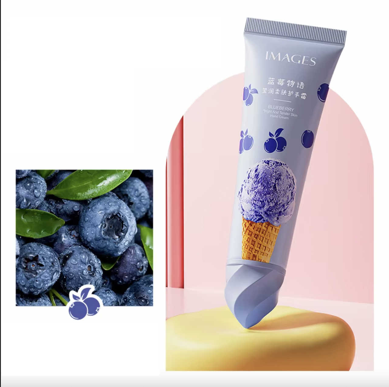 Зволожувальний крем для рук з ароматом морозива Image. Чорниця, 30 г