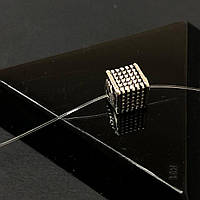 Намисто металеве "Куб" 8х9 мм, колір Сталь