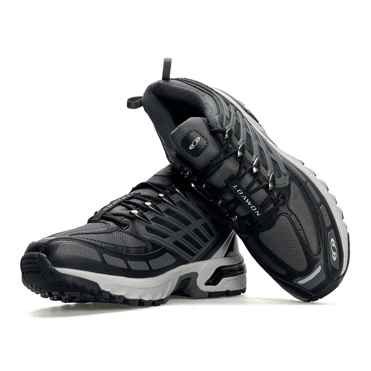 Чоловічі кросівки Salomon ACS Pro GTX Grey Black White, кеди текстиль шкіра термо сірі. Чоловіче взуття