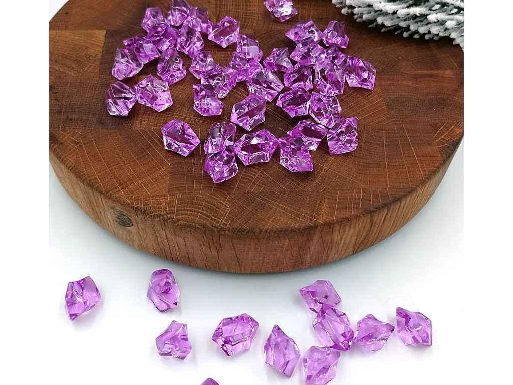 Кристали для Декору Штучний лід 24*17 мм Бузковий 300гр 150шт ТМ КИТАЙ, фото 1