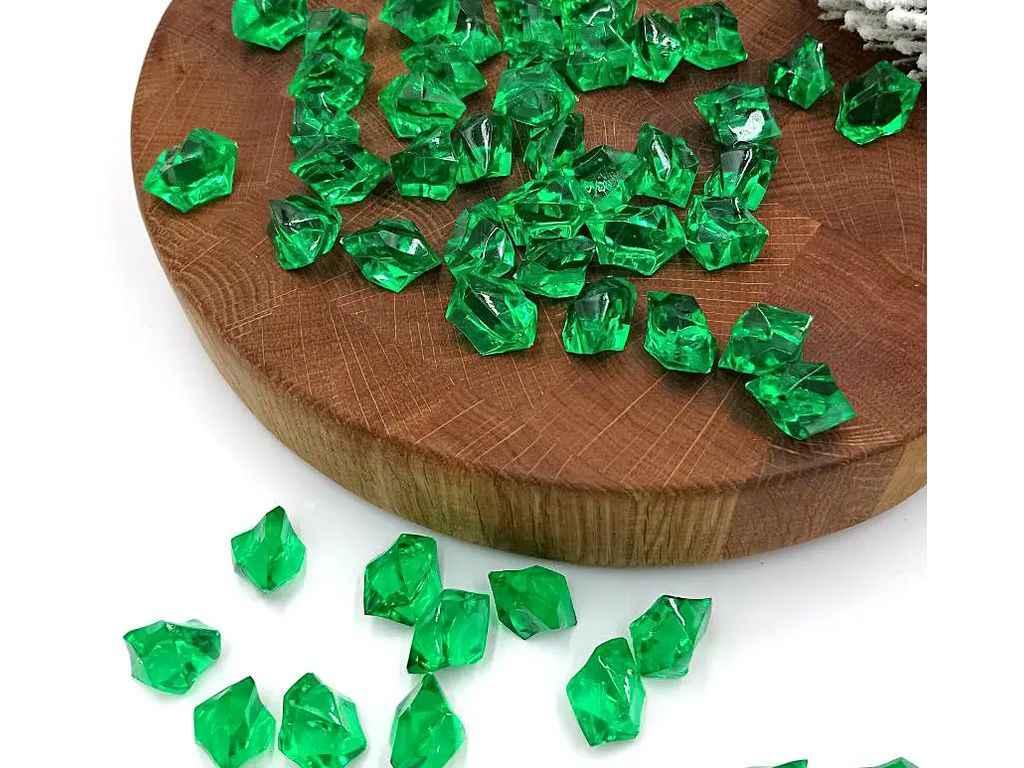 Кристали для Декору Штучний лід 24*17 мм Зелений 300гр 150шт ТМ КИТАЙ, фото 1