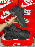 Чоловічі зимові кросівки Nike Rivah Fur All Black, черевики спортивні текстиль на хутрі чорні. Чоловіче взуття