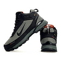 Чоловічі зимові кросівки Nike Rivah Fur Khaki Black, черевики Найк спортивні текстиль на хутрі хакі. Чоловіче взуття