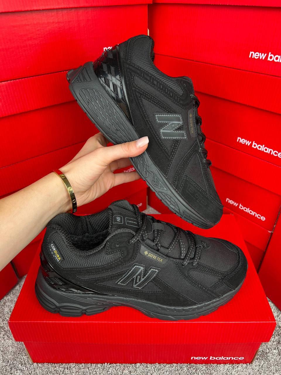 Чоловічі зимові кросівки New Balance 1906R Fur All Black, черевики спортивні текстиль замша на хутрі. Чоловіче взуття