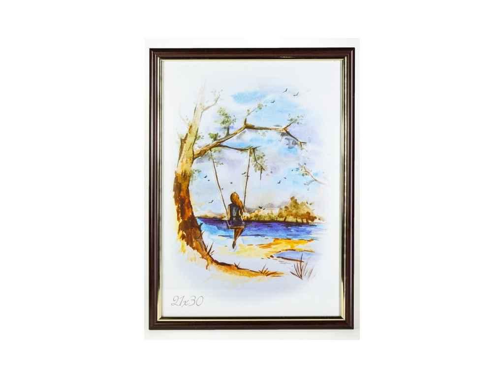 Фоторамка 13-18 темне дерево з золотом PL15 ТМ RAMKA, фото 1