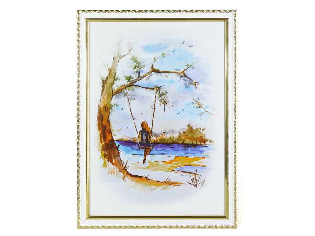 Фоторамка 25-38 біла з золотом візерунок PL20 ТМ RAMKA, фото 1