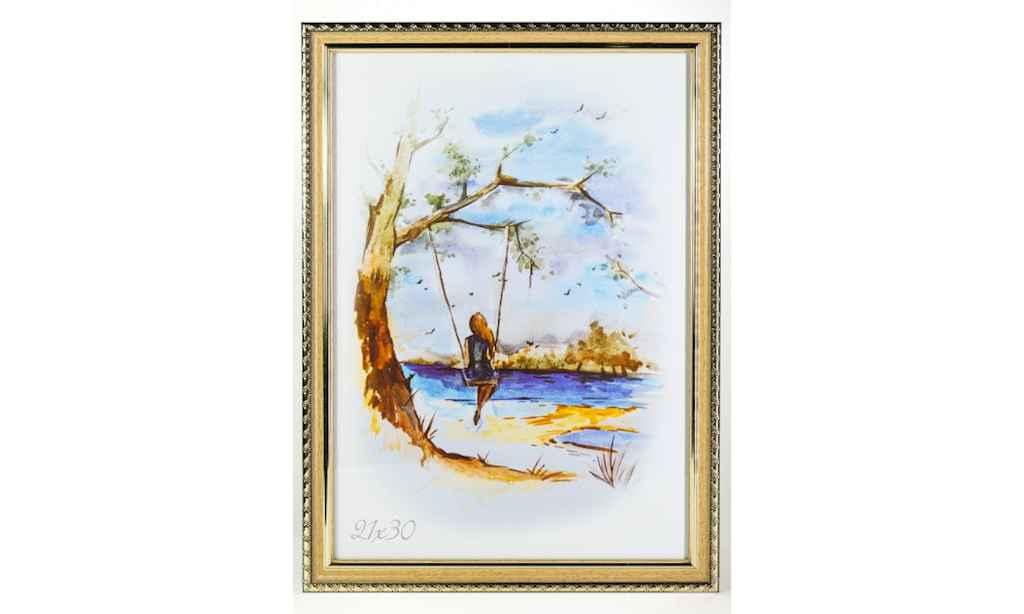 Фоторамка 20-25 світло дерево з візерунком PL20 ТМ RAMKA, фото 1