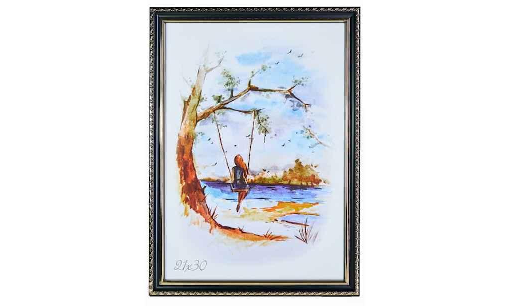 Фоторамка 13-18 чорне з візерунком PL20 ТМ RAMKA, фото 1