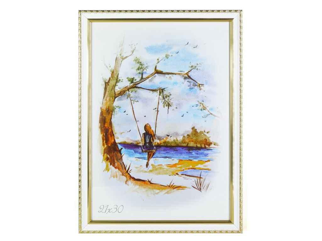 Фоторамка 21-30 біла з золотом візерунок PL20 ТМ RAMKA, фото 1