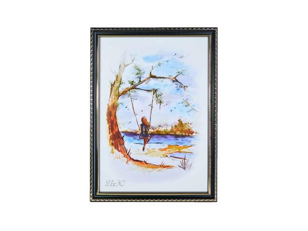 Фоторамка 30-45 чорне з візерунком PL20 ТМ RAMKA, фото 1