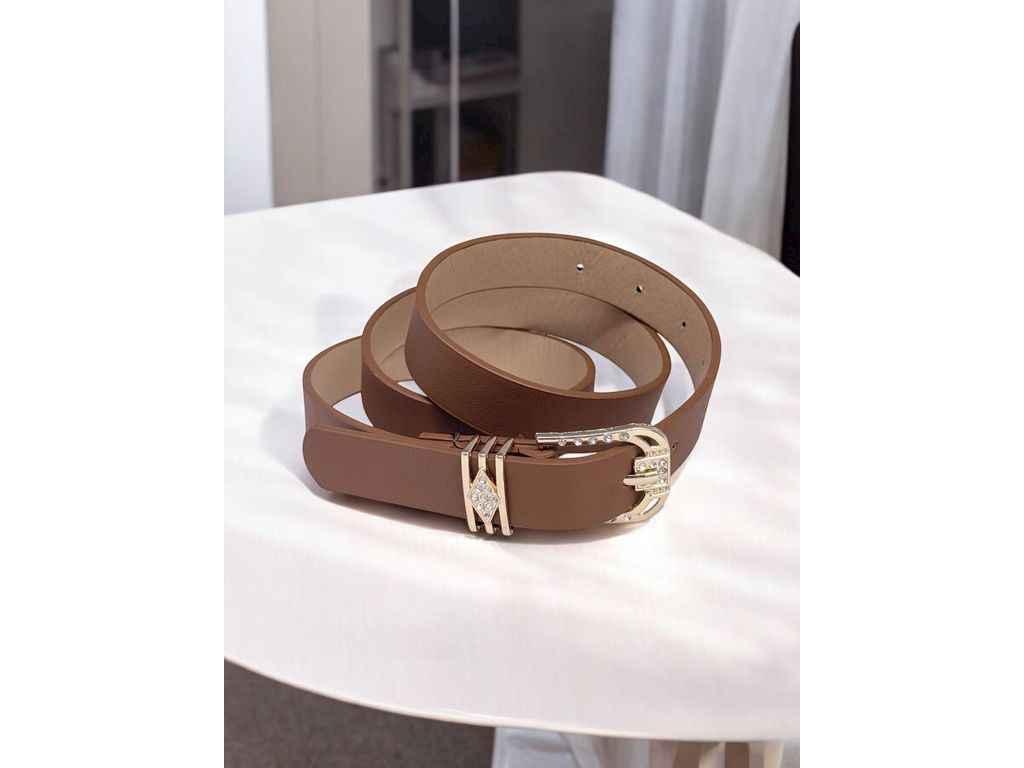 Ремінь жіночий 2см коричневий екошкіракласичний м.622-12 ТМ SP, фото 1