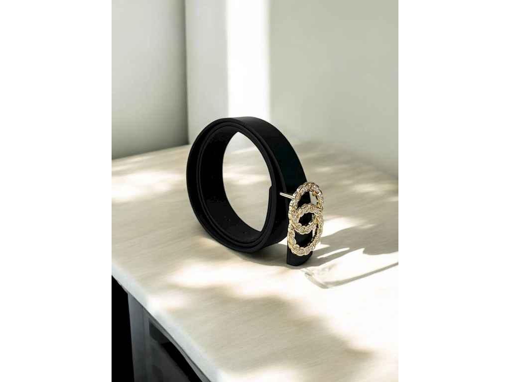 Ремінь жіночий 3см чорний гвоздик екошкіра м.XL-12/3 ТМ SP, фото 1