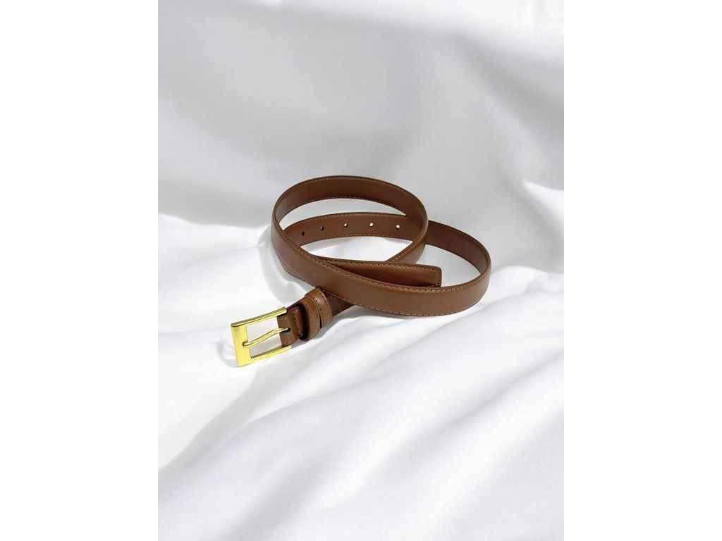 Ремінь 2,5см коричневий класичний екошкіра м.825 ТМ SP, фото 1