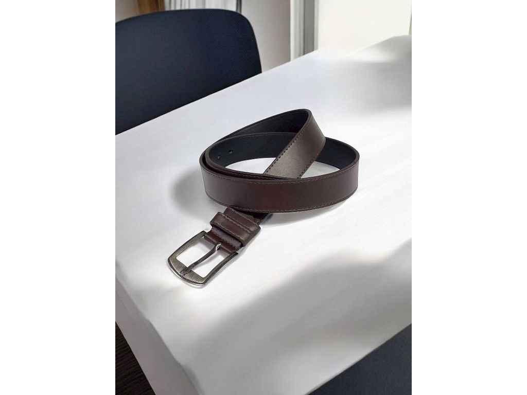 Ремінь 3,5см шоколадний класичний екошкіра м.403 ТМ SP, фото 1