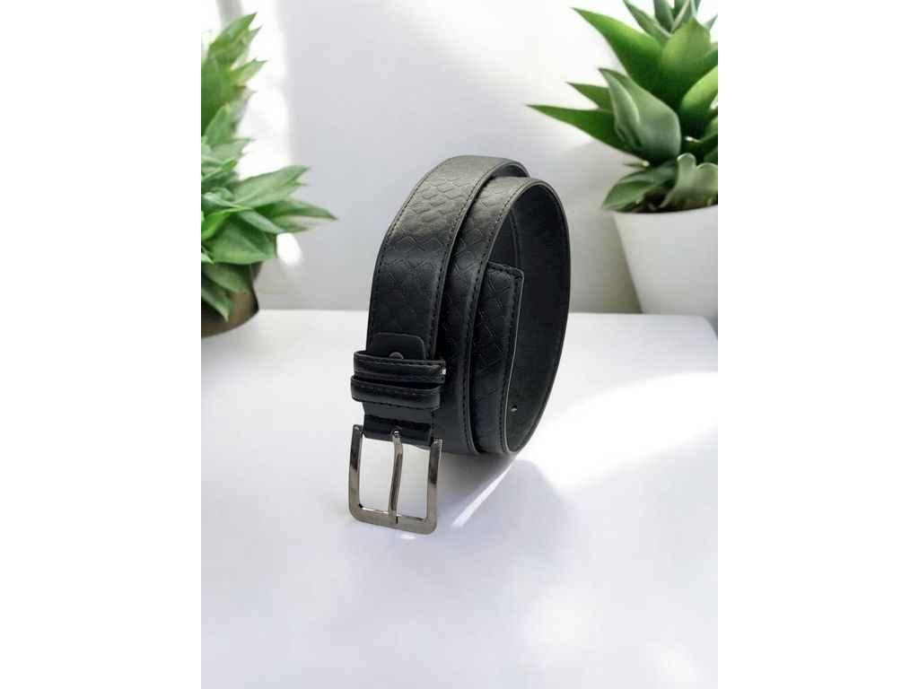 Ремінь 3,5см чорний класичний екошкіра м.420-1/4 ТМ SP, фото 1