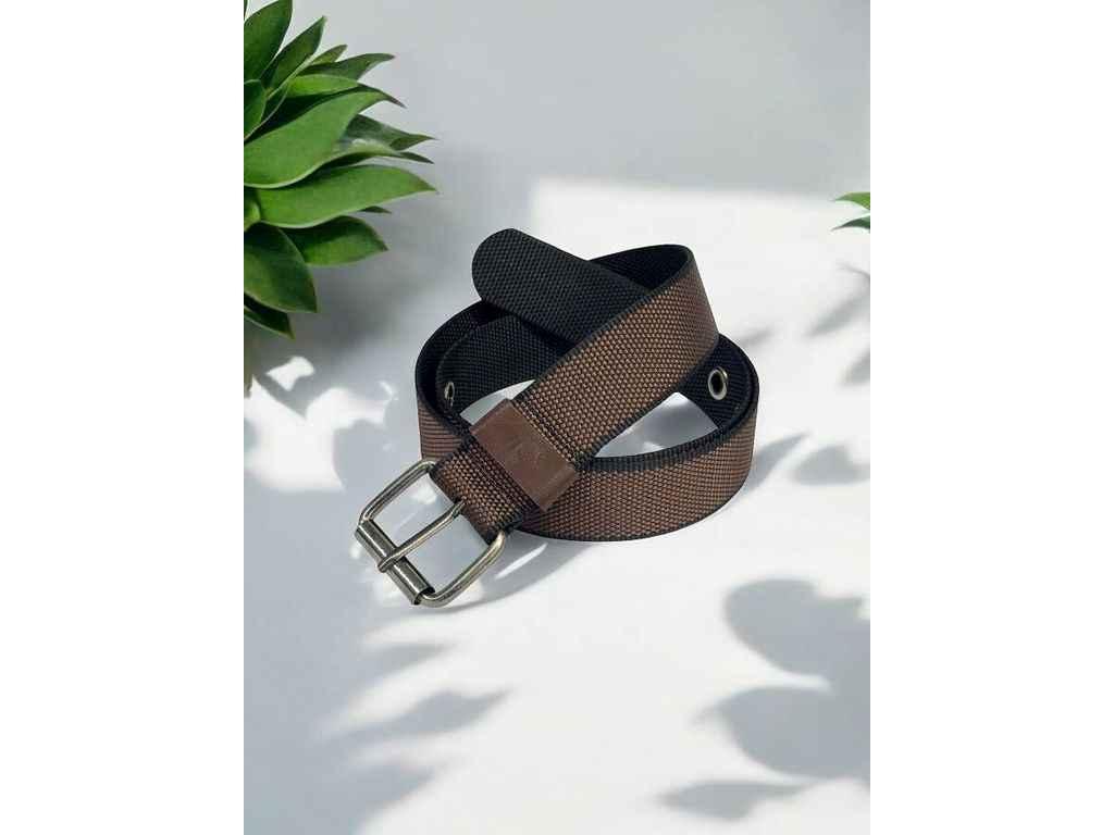 Ремінь 4см коричневий класичний текстиль м.122-11 ТМ SP, фото 1
