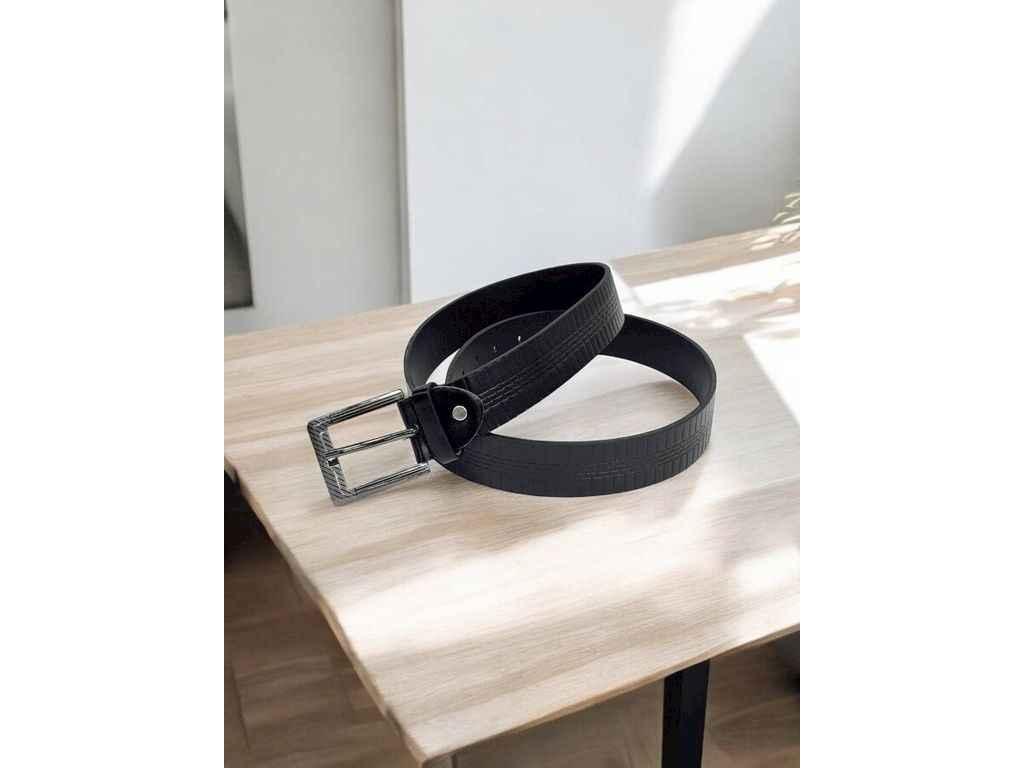 Ремінь 3,5см чорний класичний екошкіра м.115/1 ТМ SP, фото 1