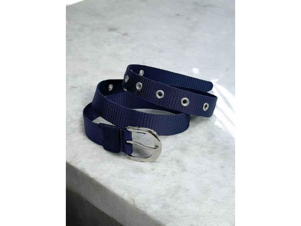 Ремінь жіночий 2,5см синій класичний текстиль м.7 ТМ SP, фото 1