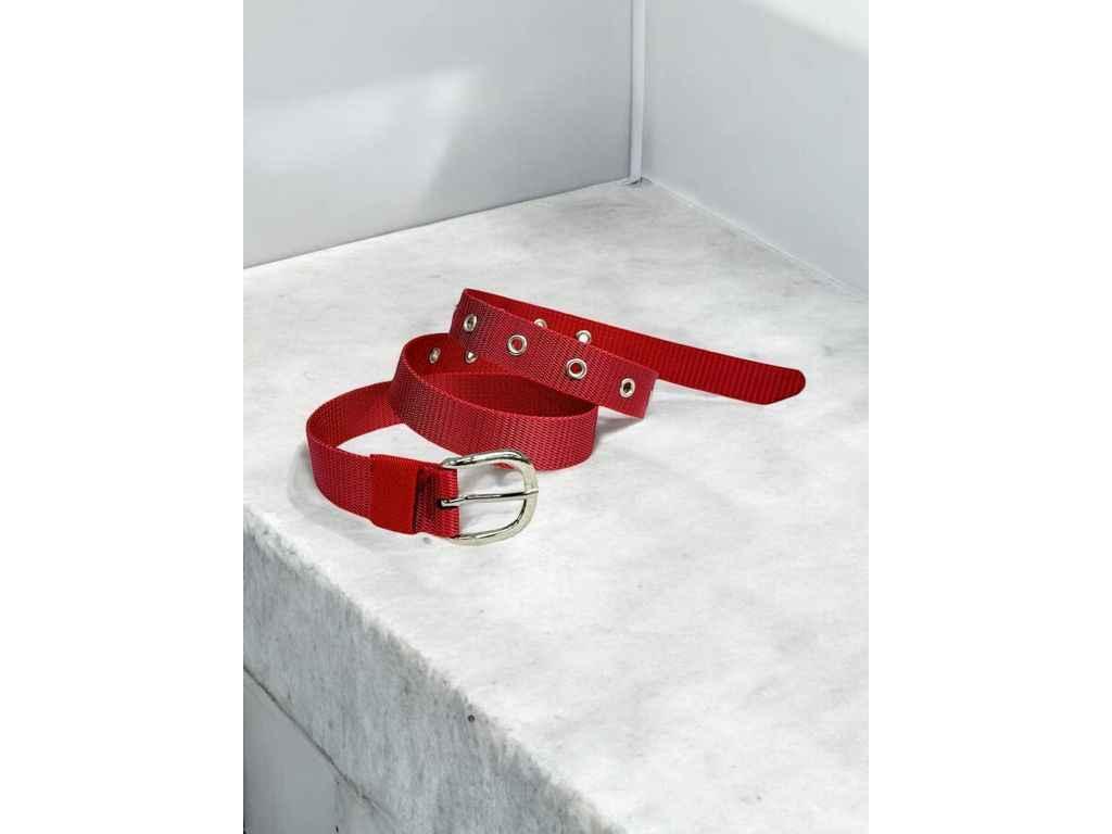 Ремінь жіночий 2,5см червоний класичний текстиль м.7 ТМ SP, фото 1