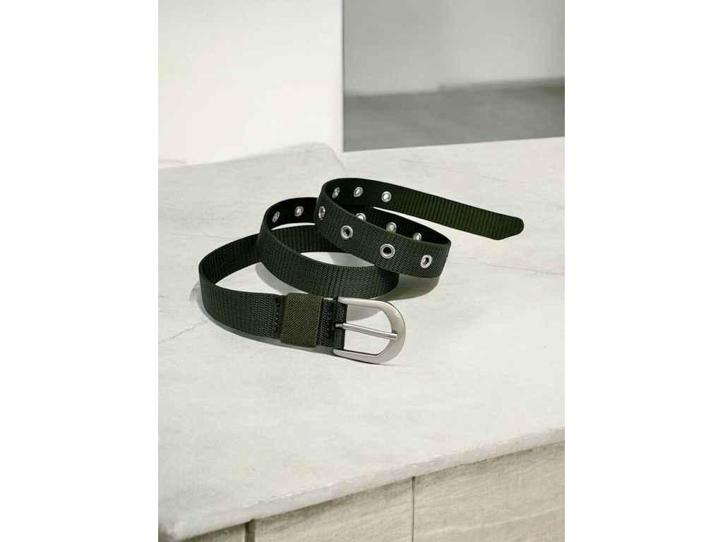 Ремінь жіночий 2,5см хакі класичний текстиль м.7 ТМ SP, фото 1