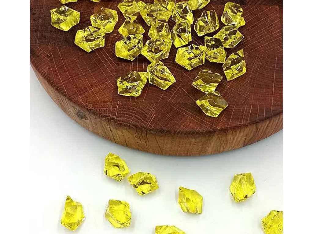 Кристали для Декору жовтий Штучний лід 300г≈150шт 24*17мм ТМ КИТАЙ, фото 1