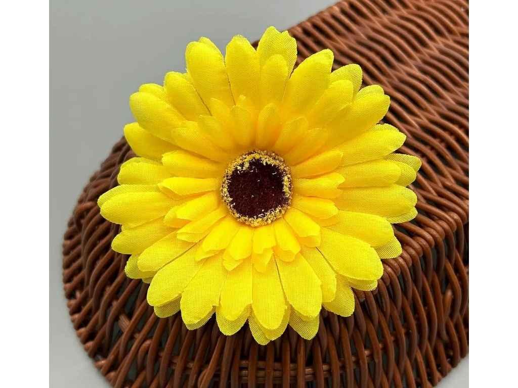 Головки штучних квітів жовтий Гербера Ø9см (143) ТМ КИТАЙ, фото 1