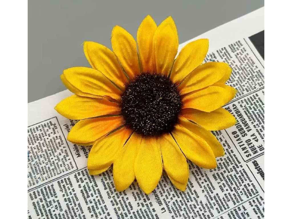 Головки штучних квітів жовтий Соняшник Ø10см (146) ТМ КИТАЙ, фото 1