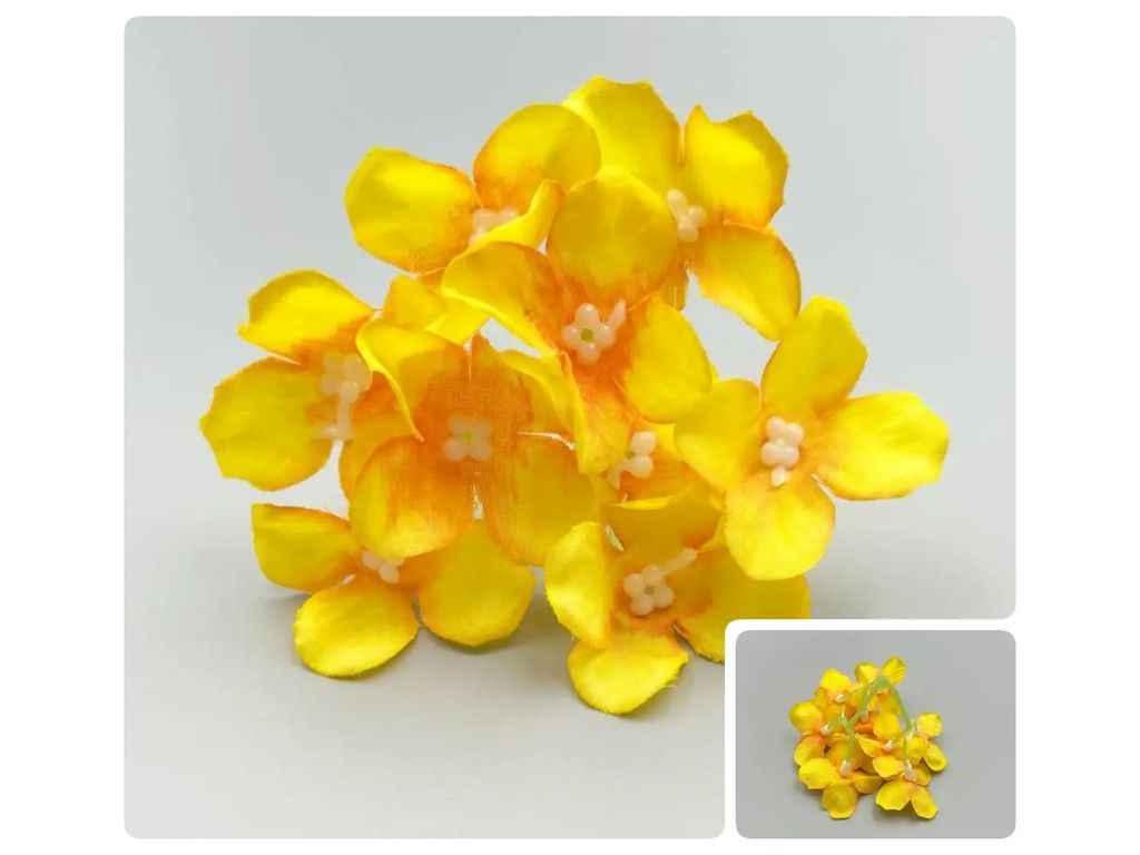 Штучні квіти жовтий Гортензія 8см (178) ТМ КИТАЙ, фото 1