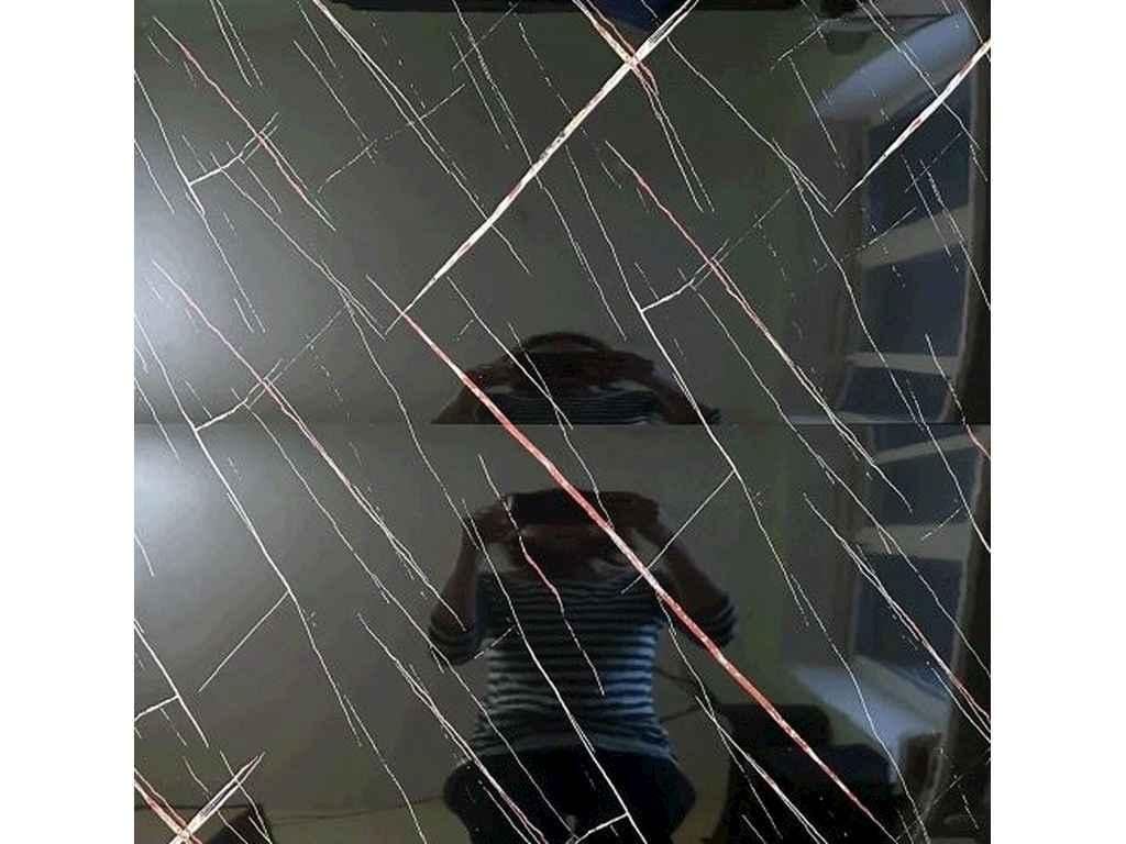 Самоклеюча PET панель 600*300мм FC7013 (чорна абстракція) ТМ D-C-Fix, фото 1