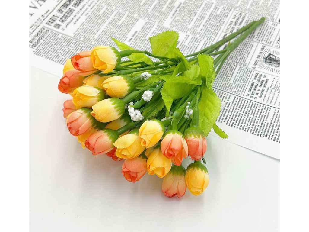 Букет Ранункулюс 2см 14-15бут 21см арт..к_РАНУН_Помаран.Корал помаранчевийкораловий ТМ КИТАЙ, фото 1