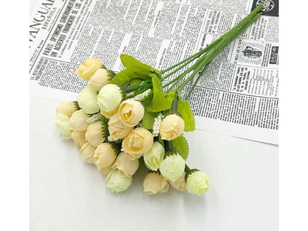 Букет Ранункулюс 2см 14-15бут 21см арт..к_РАНУН_Молоко.Беж молокобежевий ТМ КИТАЙ, фото 1