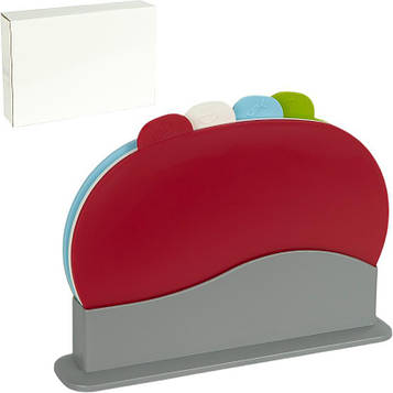 Набір пластикових овальних кухонних дощок на підставці 4 штуки 30*20 см дощечки для кухні