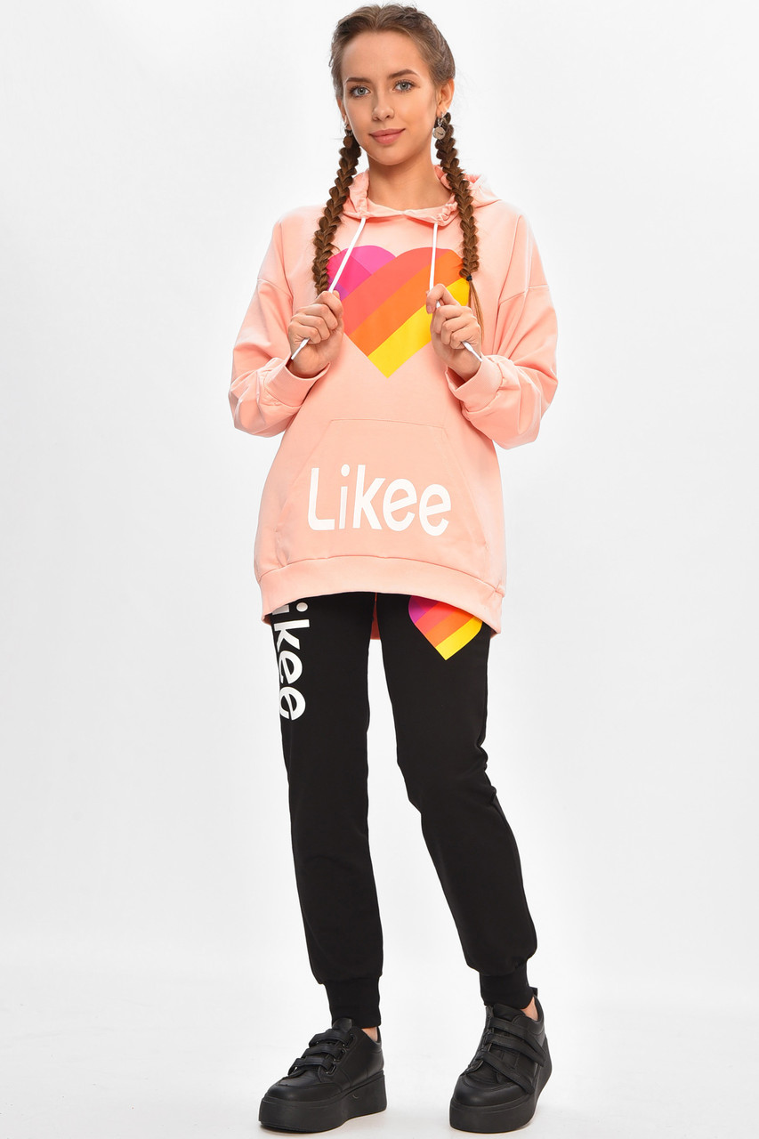 Спортивний костюм підлітковий для дівчинки пудрового кольору р.152 206777M, фото 1