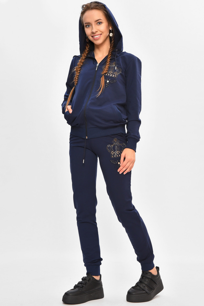 Спортивний костюм підлітковий для дівчинки темно-синього кольору р.152 206782M, фото 1