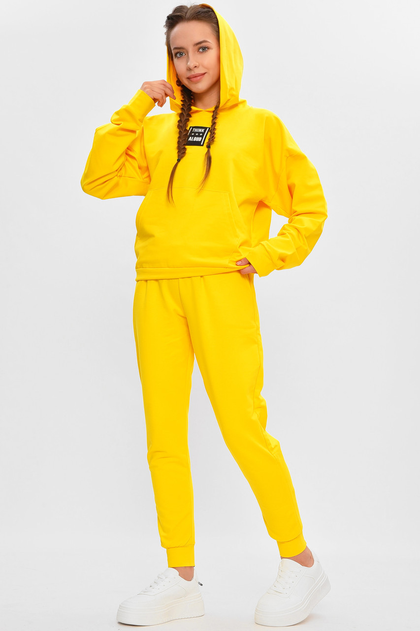Спортивний костюм підлітковий для дівчинки жовтого кольору р.164 206798M, фото 1