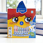 Набір фломастерів на водній основі з 12 кольорів в коробці 1630/12CB MARCO Упаковка 12 шт., фото 4