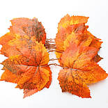 Штучне листя клена подвійне 24 см 20 шт. в уп, фото 2