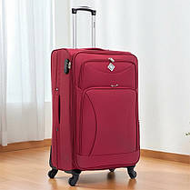 Чемодан валіза дорожня Bonro Tourist маленька (невелика) вишнева на коліщатках з висувною ручкою та кодовим замком, фото 2