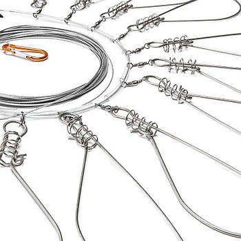 Кукан на 10 гачків з поплавком та тримачем