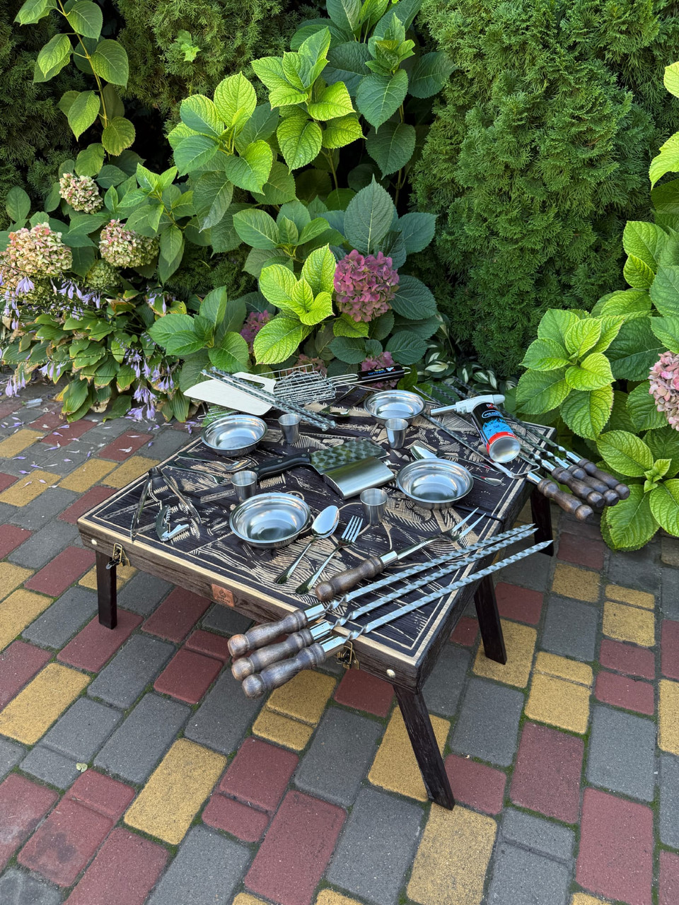 Набір для шашлику на подарунок кейс з гравіюванням BS103, фото 1