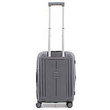 Валіза ручна поклажа S поліпропілен сіра 55х38х24+5/50л/3.4кг/Airtex, фото 2