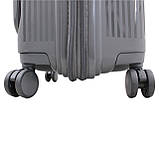 Валіза велика L поліпропілен сіра 76х53х31+5/129л/5.4кг/Airtex 647, фото 9