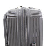 Валіза велика L поліпропілен сіра 76х53х31+5/129л/5.4кг/Airtex 647, фото 8