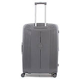 Валіза велика L поліпропілен сіра 76х53х31+5/129л/5.4кг/Airtex 647, фото 3